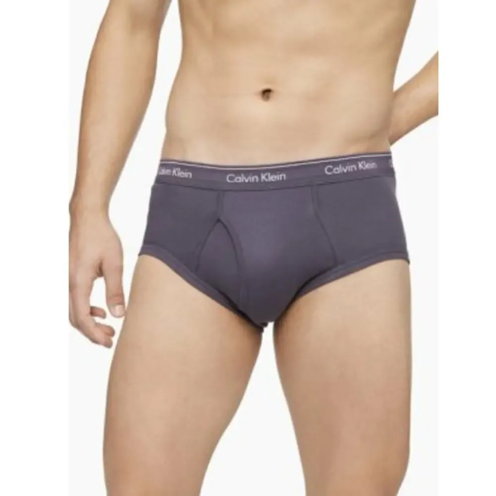 Calvin Klein Men's Black Cotton Classic Fit Brief Underwear Size XL Pack of 2